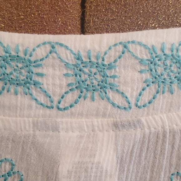 Trina Turk Embroidered Turquoise Cover Up - Picture 4 of 10
